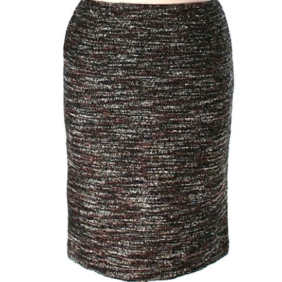 Lafayette 148 Tweed back zip classic pencil skirt size L *check measurements - Picture 1 of 10